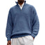 Fashion Men's Sweater Casual Long Sleeve Half Zipped Stand Collar Polo Shirt