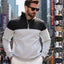 Winter Heavy Fleece-lined Casual Loose Multicolor Men's Plus Size Stand Collar Zipper Sweater