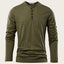 Men's Solid Color Casual Cotton Long-sleeved Top