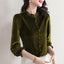 Gold Velvet Middle-aged Mom Top Western Style Slimming Women's Base Shirt