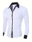 A Handsome Business And Fashionable Long-sleeved Shirt With Contrasting Colors For A Teenage Man