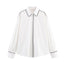 Simple Contrast Color Trim Poplin Shirt