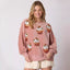 Pumpkin Cake Sequined Round Neck Loose Pullover Sweater
