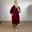 Women's Loose Oversized Knit Solid Color Hooded Maxi Dress