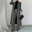 Women's 2 Piece Suit Set, Long Blazer Jacket And Straight Leg Pants, Business Formal Office Outfits For Work, NO Lining