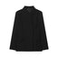 Women's Long Sleeved Shirt Black Slim-fit Suit Jacket