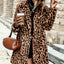 Coat Leopard Print Long Sleeve Furry Coat Top