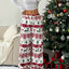 Christmas Plush Warm Pattern Printing Casual And Comfortable Loose Straight Trousers