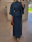 Denim Cape - Style Top And Maxi Skirt Set