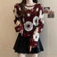 Hollow Crocheted Round Neck Long Sleeve Knitted Sweater