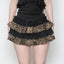Dark Asian Punk Lace Stitching Bow Skirt