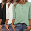 Women's 3-Pack Long Sleeve Tops, Fall Winter Casual Round Neck Tunic Blouses, Lightweight Button Pullover Shirts