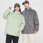 Stand Collar Deerskin Velvet Loose Windproof Warm Quilted Jacket High Quality Trendy Wild Protection