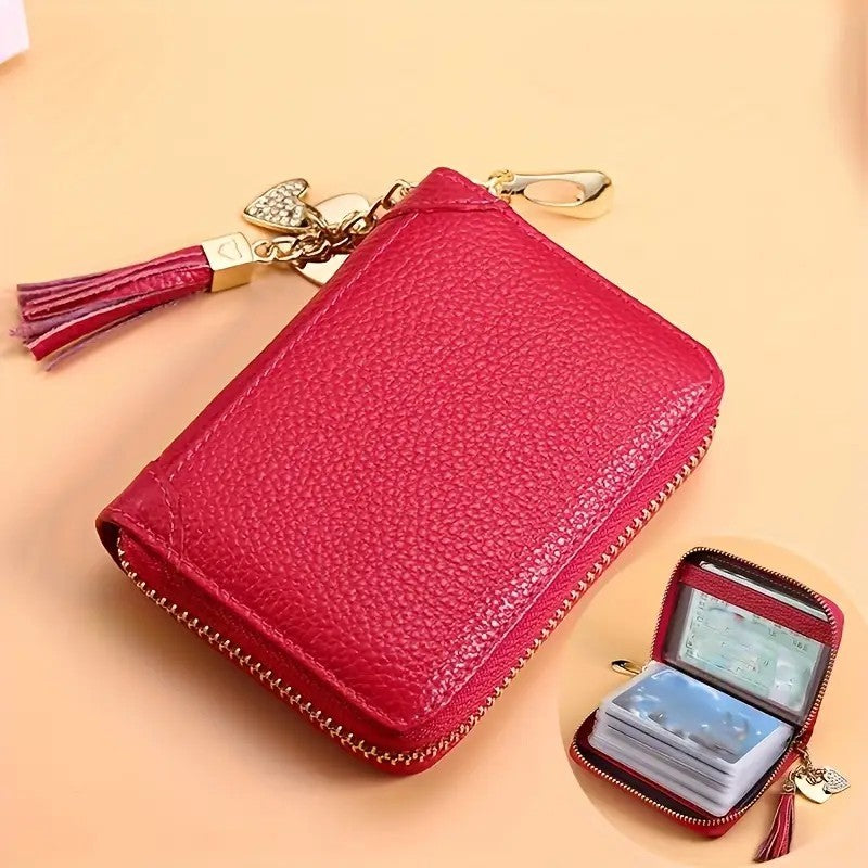 Mini Credit Card Holder For Women RFID Blocking Multifunctional Zipper Coin Purse Large Capacity Card Holder Credit Card Holders Credit Card Case
