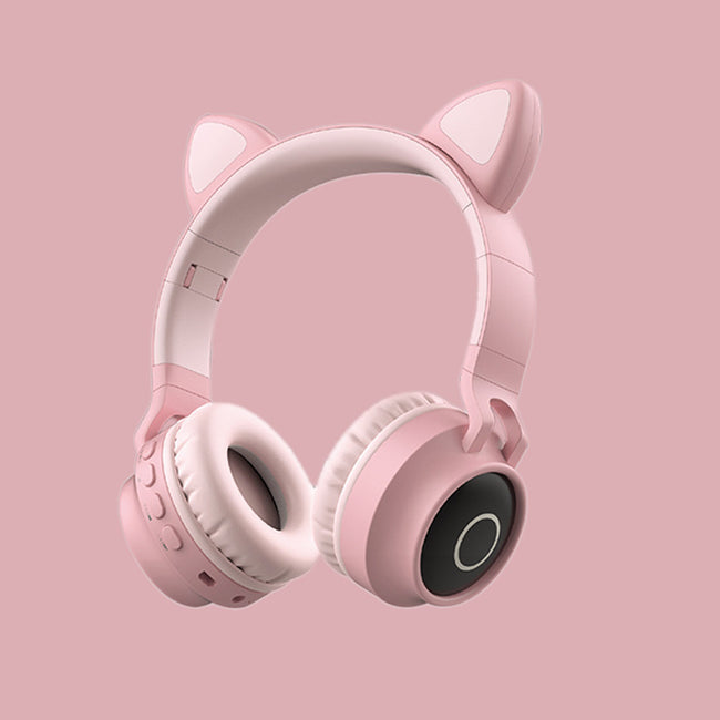 LED Light Cat Ear Headphones Wireless Bluetooth 5.0 Headset Portable Foldable Kids Headphone With Microphone Best Gift Hover Image