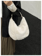 Commuter's All-matching One Shoulder Underarm Fur Bag