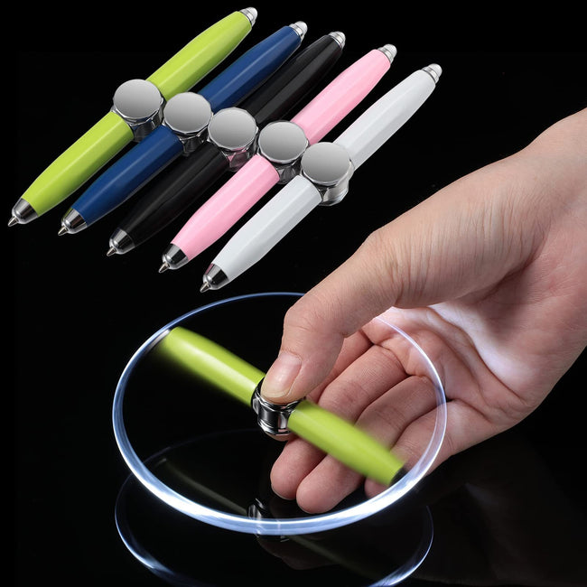 Creative Multi-Function LED Pen Spinning Decompression Gyro Metal Ballpoint Pen Fashion Office School Supplies Writing Pens Hover Image