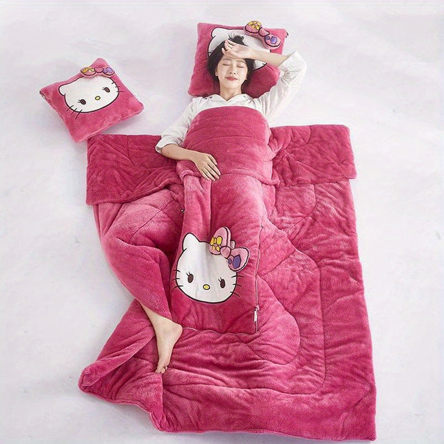 Hello Kitty 2 In 1 Pillow And Blanket Set Car Seat Cushion