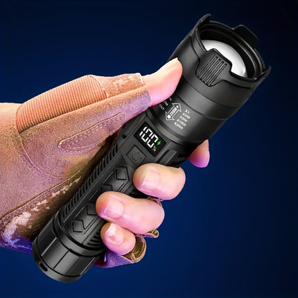 Set of 2 Rechargeable LED Torches With Adjustable Zoom