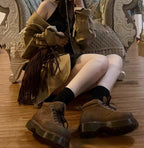 American Retro Brown Matte Leather Thick-soled Dr. Martens Boots