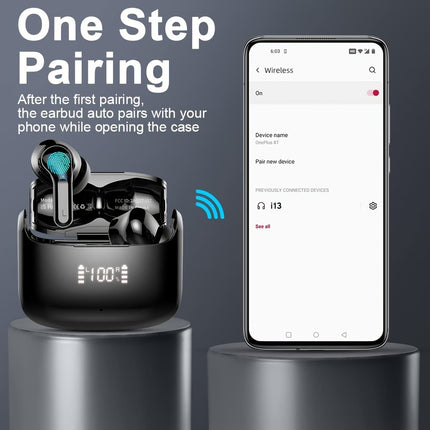Lifebee Wireless Earbuds USB C LED Display Sport Headset