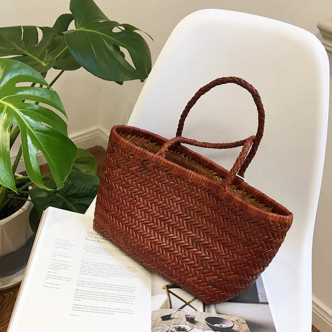 Niche Leather Seaside Vacation Handbag Hover Image