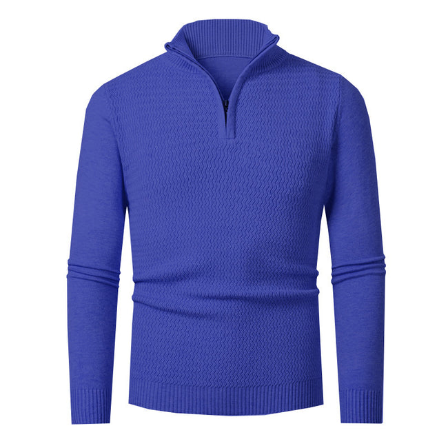 Men's Solid Color Half Zipper Sweater Main Image