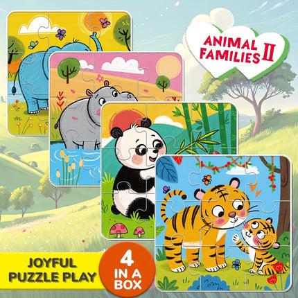 72 Pcs Parent Child Animal Jigsaw Puzzles For Kids Toy