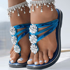 Floral Pattern Flip-Flops Comfortable Casual Summer Beach Slippers - Anklet Not Included