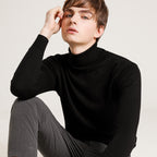 Men's Autumn Winter Sweater Solid Color Turtleneck Pullover