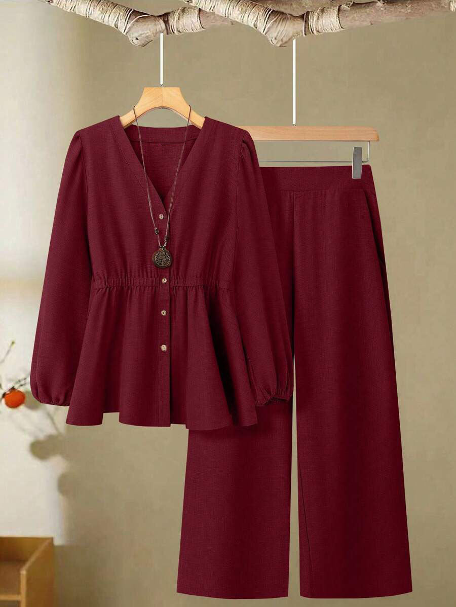 Women's Long-sleeved Pants High-grade Two-piece Suit