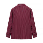 Female Casual Versatile Suit Jacket Casual Pants Striped