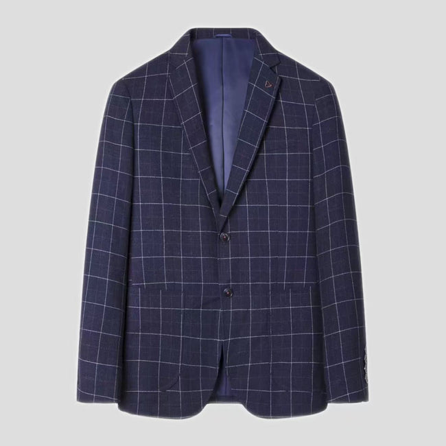 New Casual Men's Jacquard Checkered Suit Hover Image