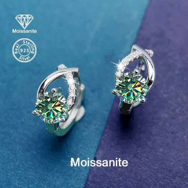 1 Carat S925 Silver Moissanite Earrings For Women Everyday