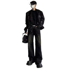 Washed Black Straight Deconstructing Dirty Mud Texture