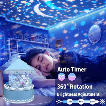 YETHKE 360 Rotating LED Starry Sky Projector Blue USB