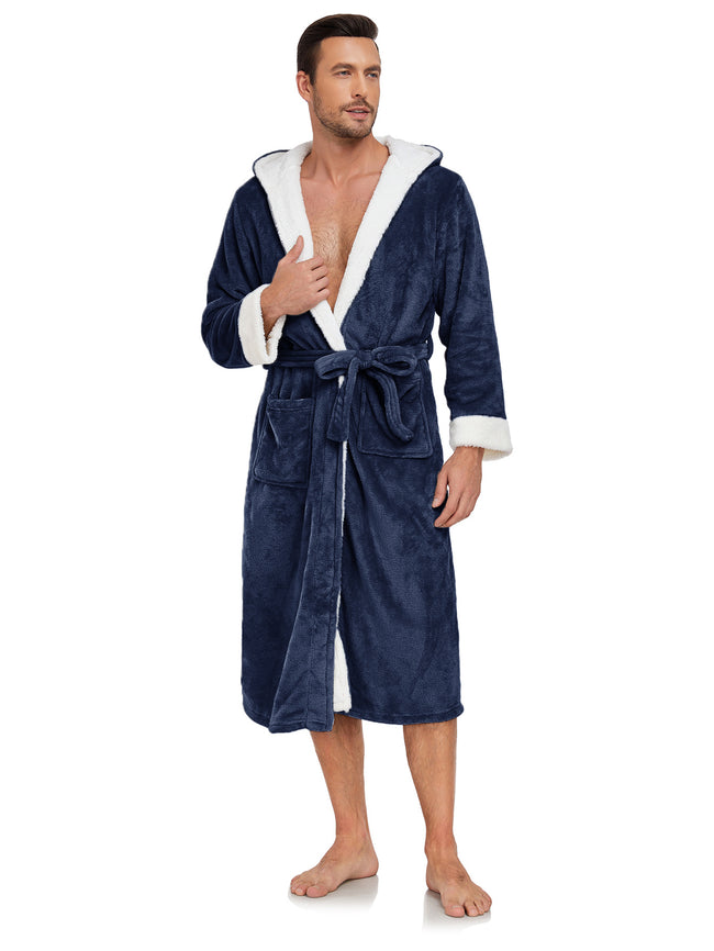 RONGTAI Ladies Long Fleece Bathrobe Hover Image