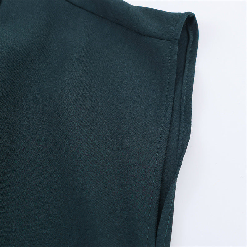 Women's Simple Stitching Midi Skirt Dress