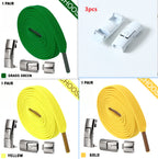 Press Lock Shoelaces Without Ties Elastic Laces Sneaker 8MM Widened Flat No Tie Shoe Laces Kids Shoelace For Shoes