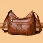 New Large Capacity Multi-compartment Washed Leather Bag