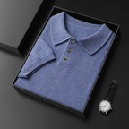Men's Elbow-sleeved Top Polo Collar Cashmere T-shirt