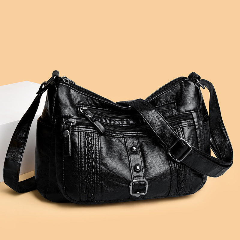 Fashionable Versatile New Soft Leather Shoulder Messenger Bag