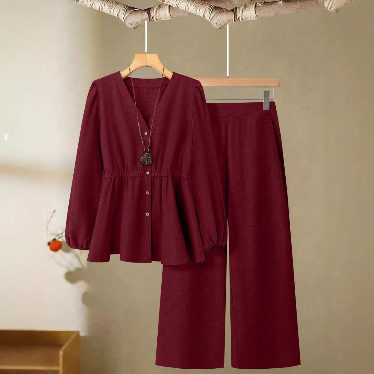 Women's Long-sleeved Pants High-grade Two-piece Suit