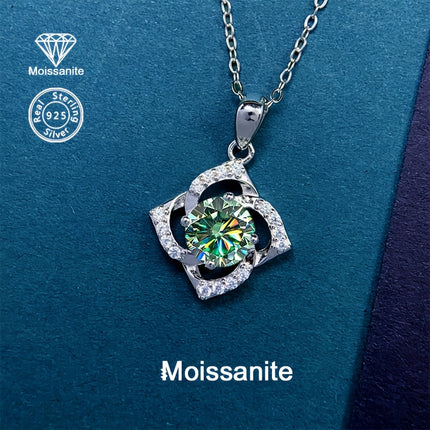 One Carat S925 Silver Moissanite Windmill Pendant Necklace