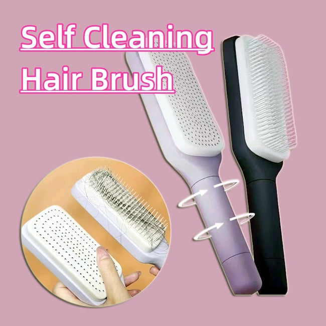 4 In 1 Self Cleaning Hair Brush New Self-Cleaning Anti-Static Massage Comb Scalable Rotate Lifting Self Cleaning Hairbrush Hover Image