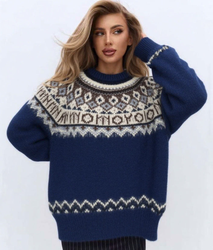 Pattern Soft Glutinous Plush Atmosphere Sweater Women's Clothing