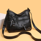 Korean Style Multi-pocket PU Soft Leather Bag