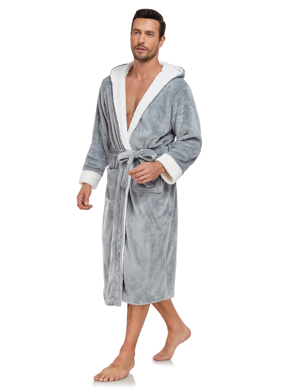 RONGTAI Ladies Long Fleece Bathrobe