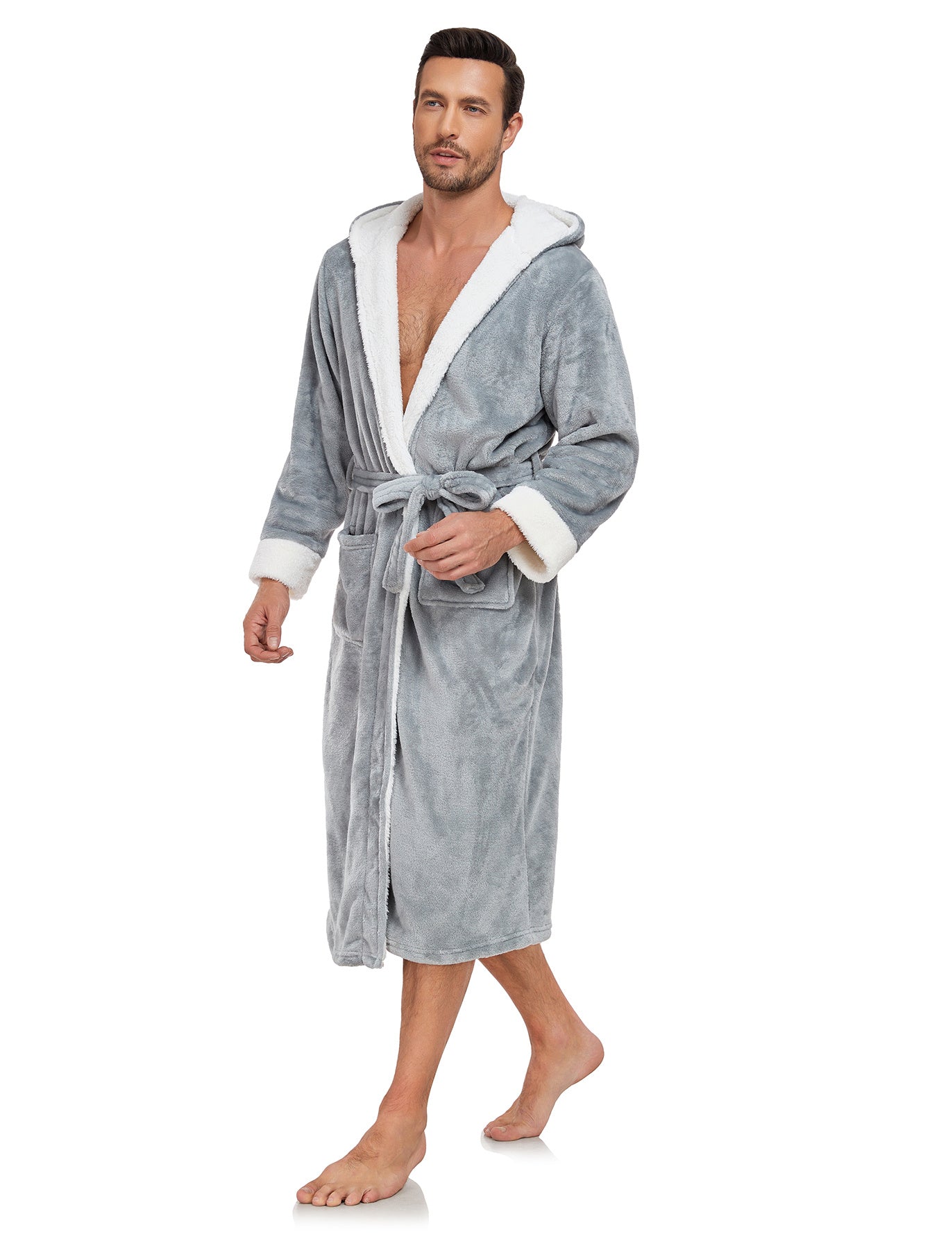 RONGTAI Ladies Long Fleece Bathrobe