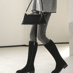 Women's Solid Color Fashion Frosted Long Martin Suede Boots